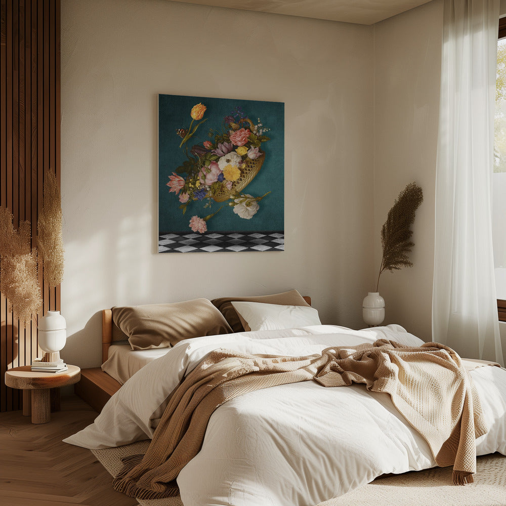 Drijvende bloemenmand | Canvas