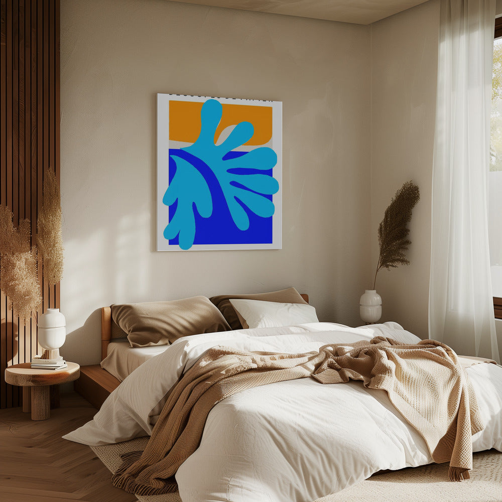 Blauwe Spatvormen | Canvas