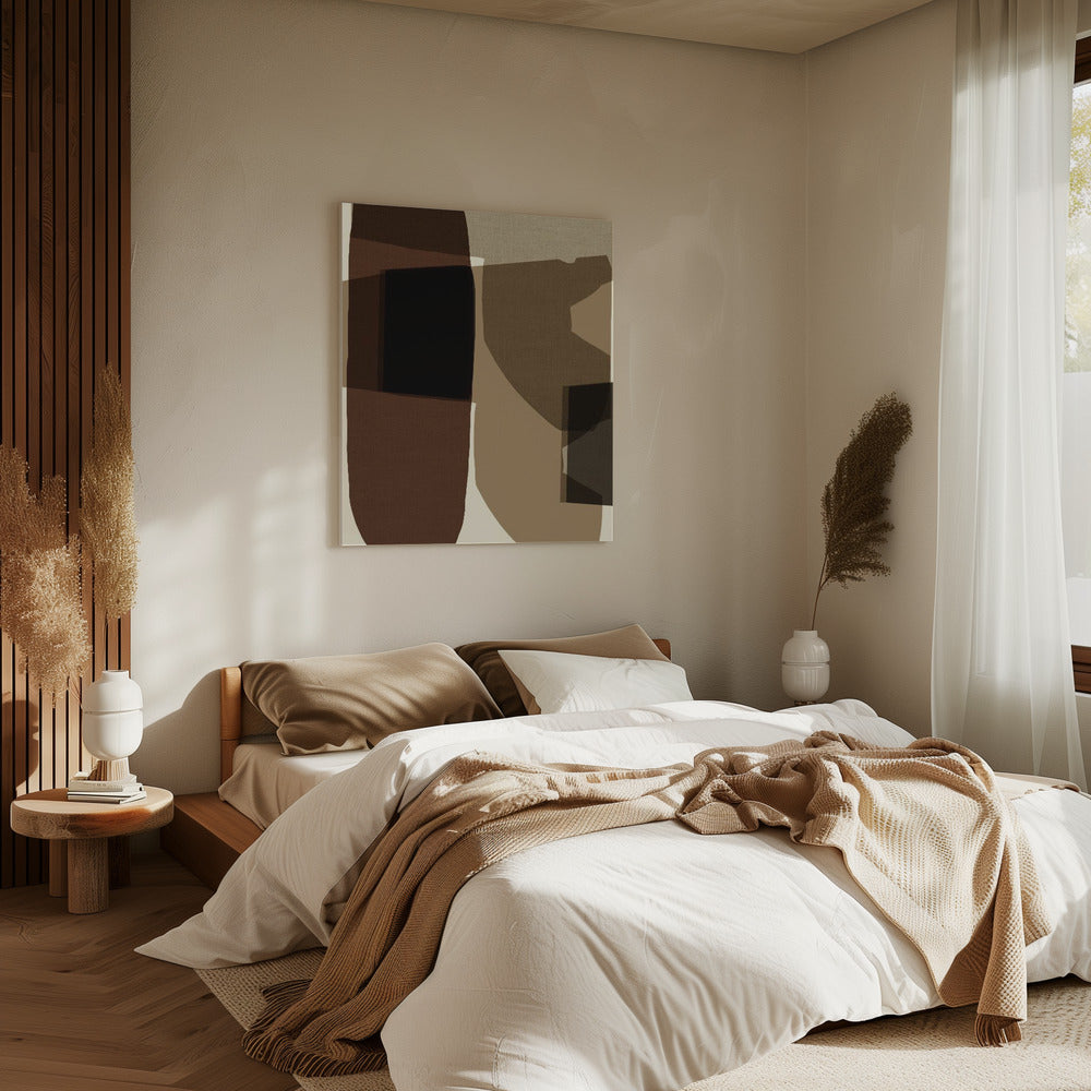 Geometrische vormen en aardse tinten | Canvas