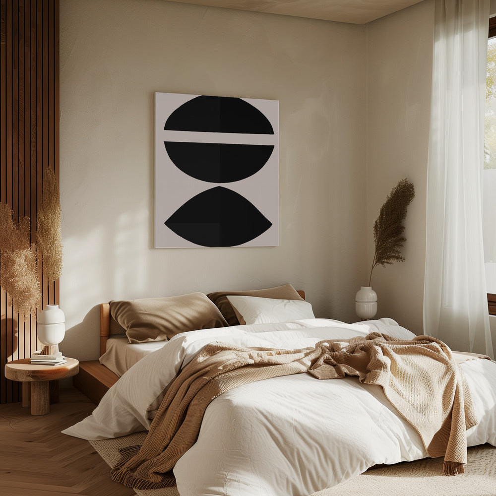 Zwarte geometrische vormen | Canvas