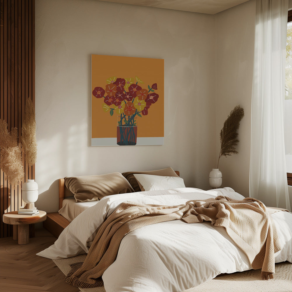 Bloemen in vaas | Canvas