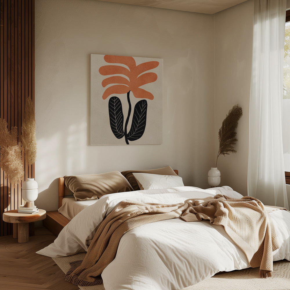 Oranje bloem | Canvas