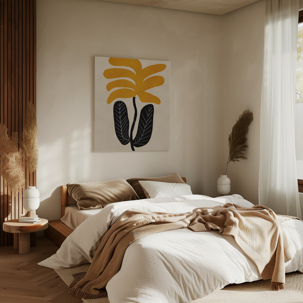 GELE bloemenbloem | Canvas
