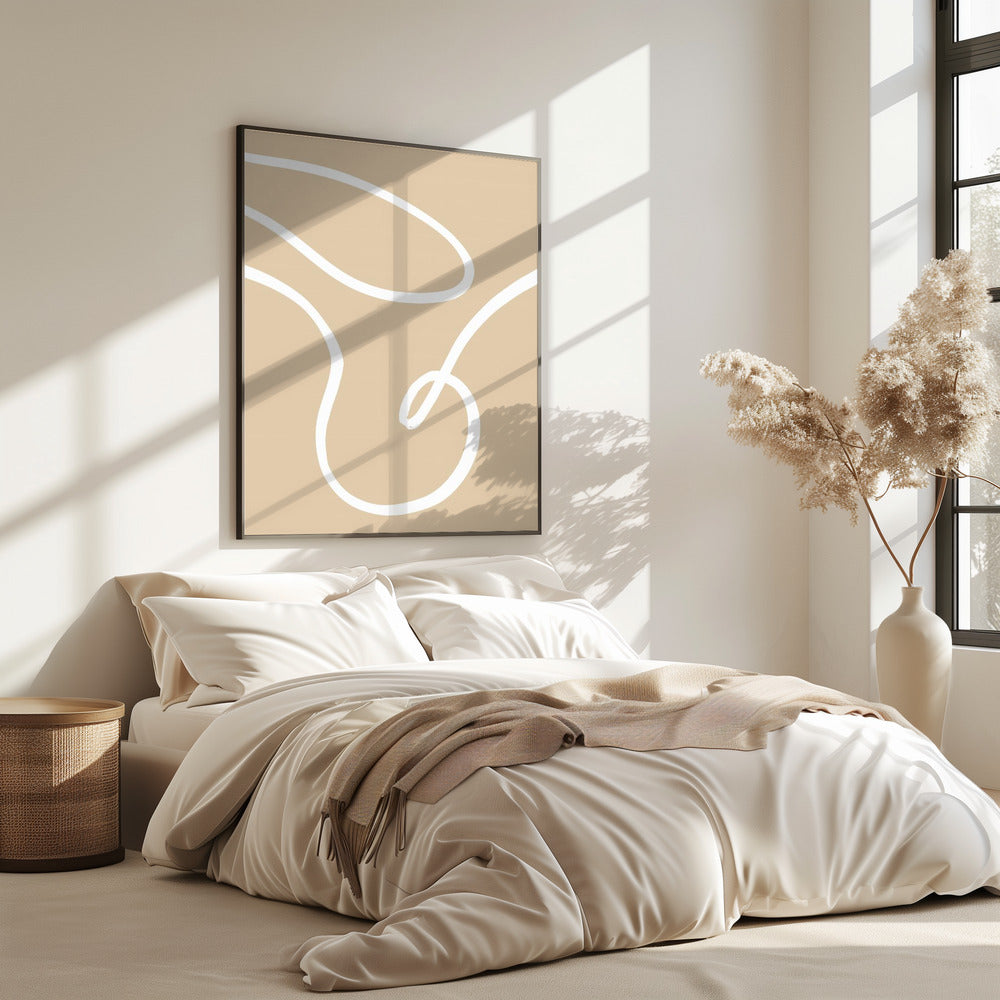 Beige Lijnen 02 | Poster