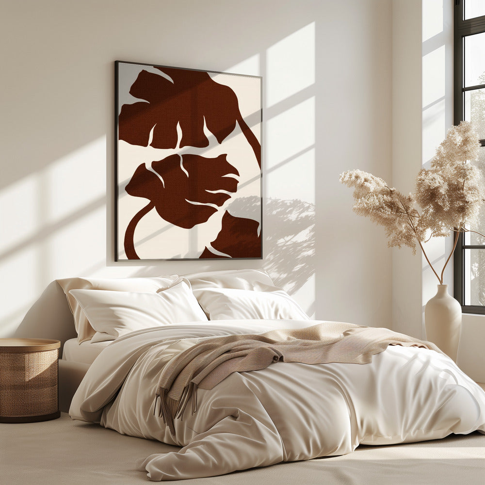 Monstera Canvas Bruin | Poster