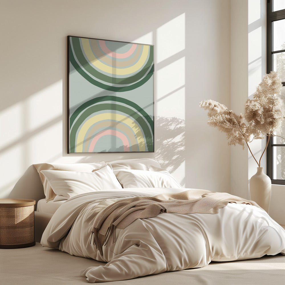 Dubbele Regenboog Groen | Poster