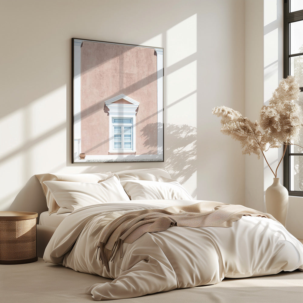 Roze muur en fronton | Poster