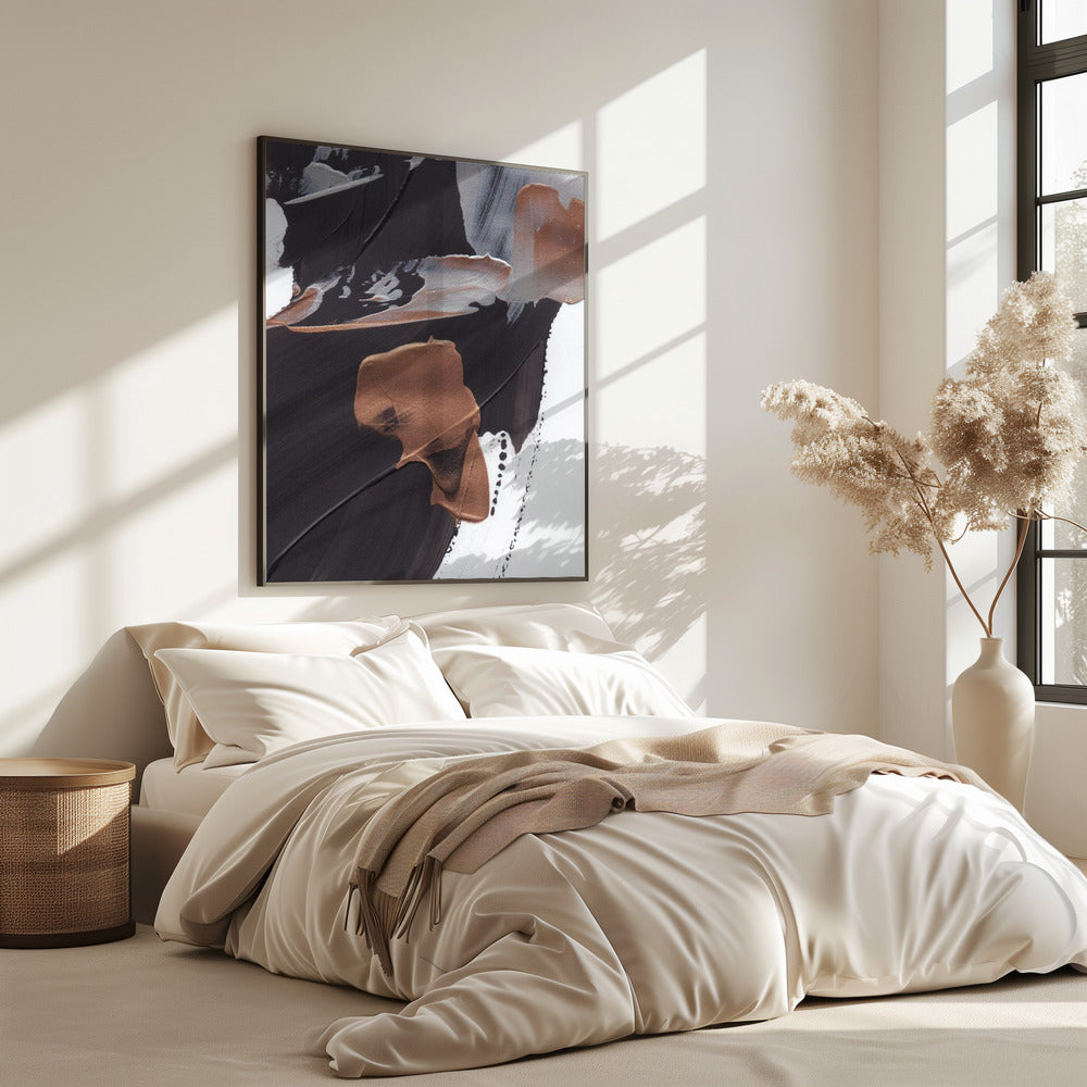 Dynamic Brushstrokes in Brown and Copper | Poster