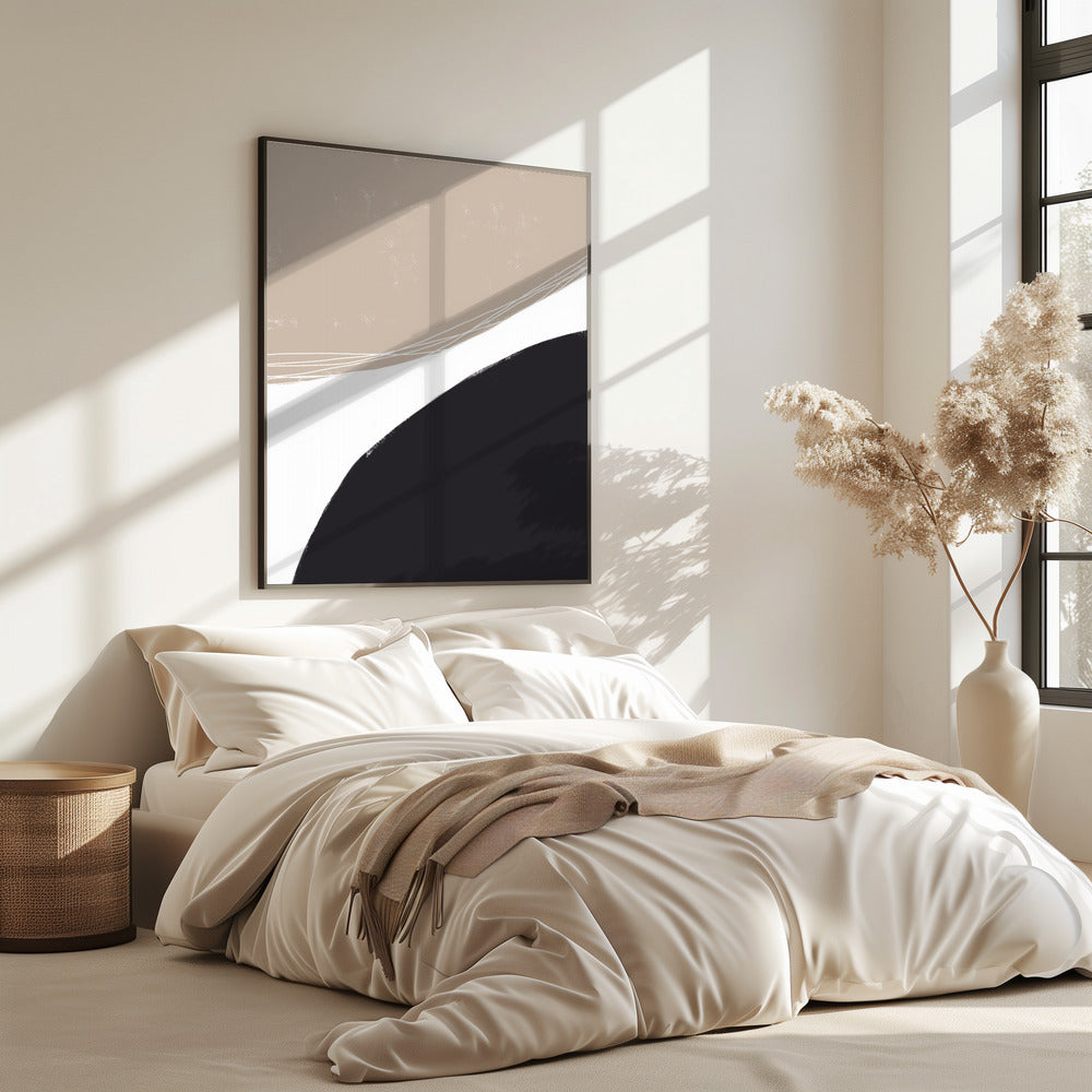 Beige And Black Organic Shapes | Poster