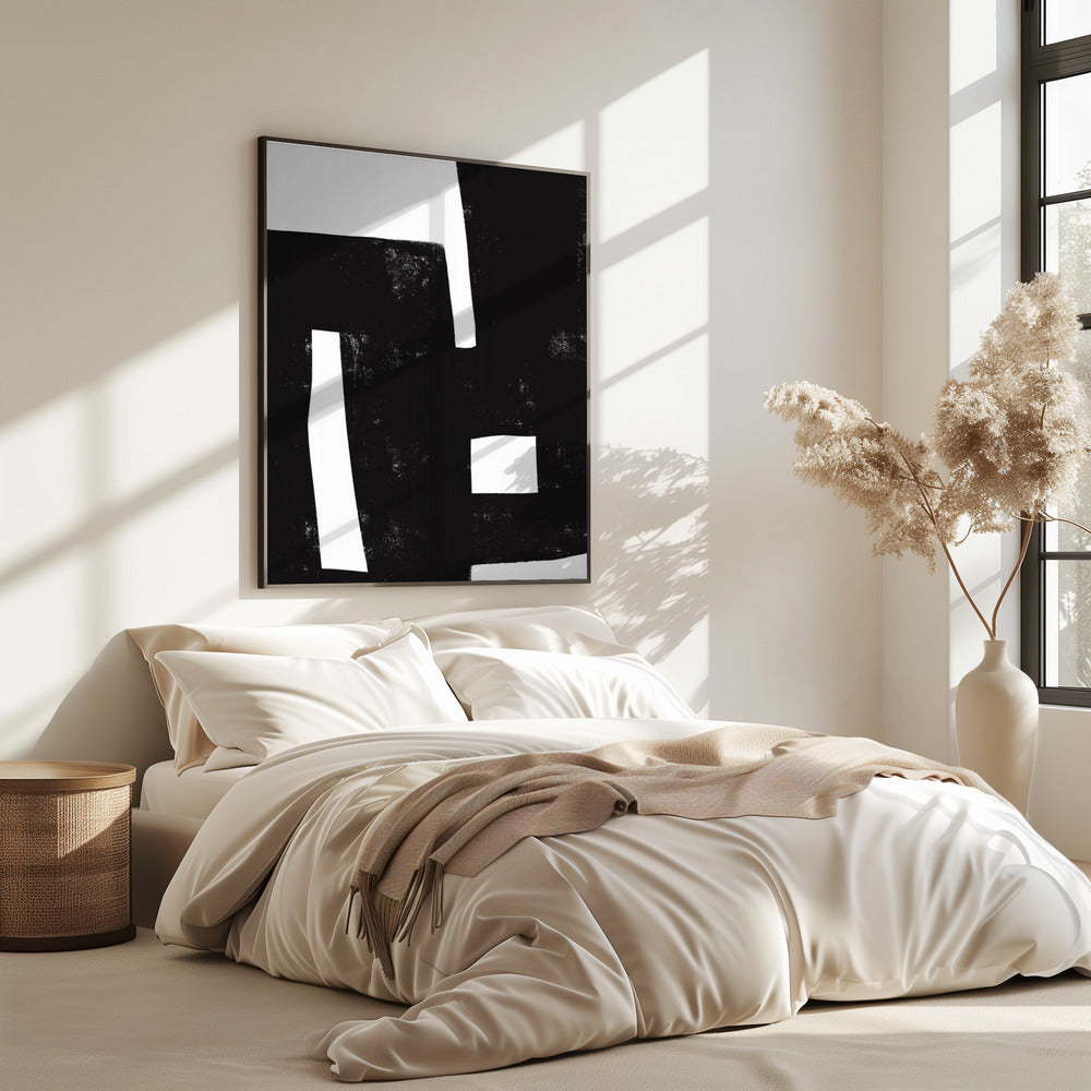 Zwart-wit doolhof | Poster