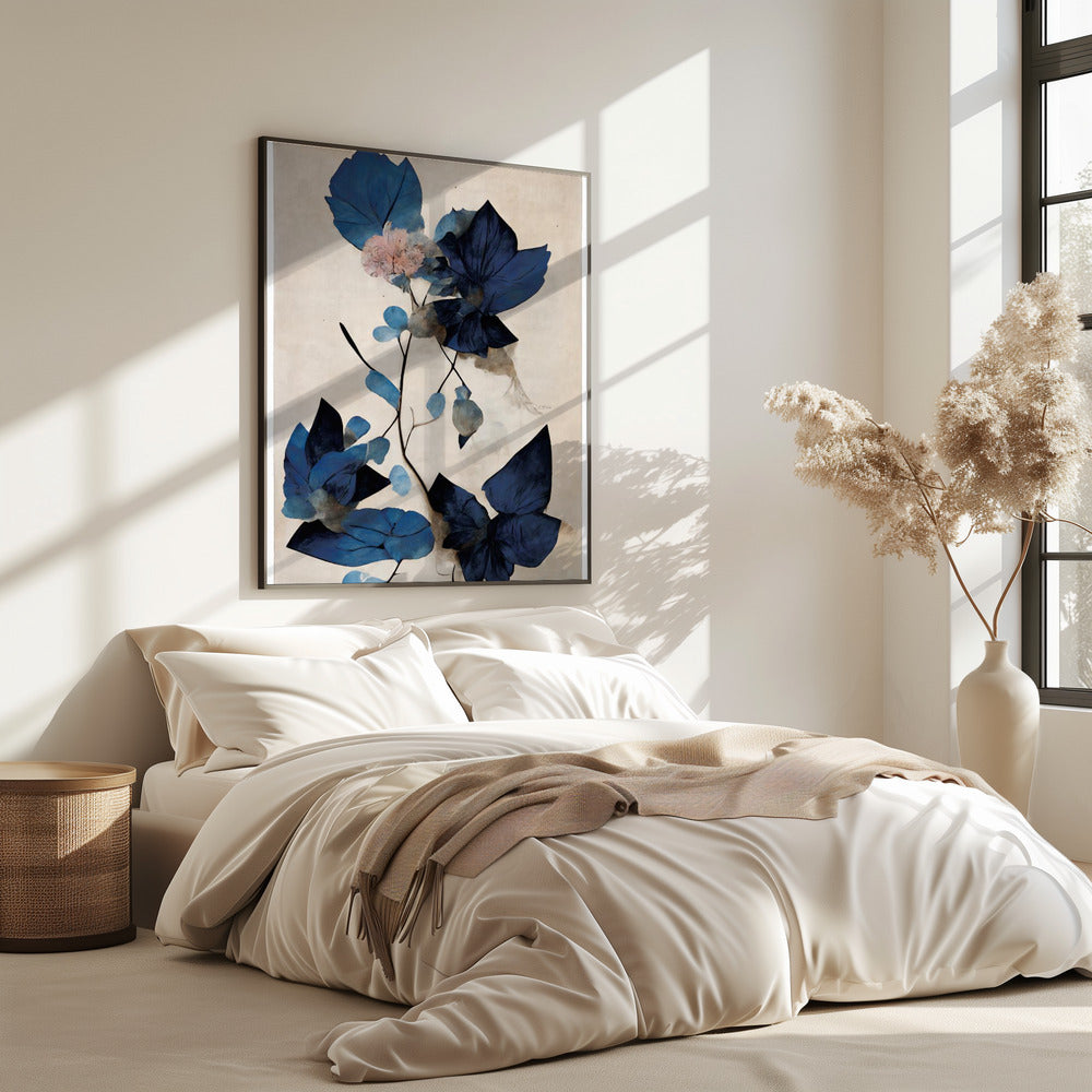 Blauwe droge bloemen | Poster