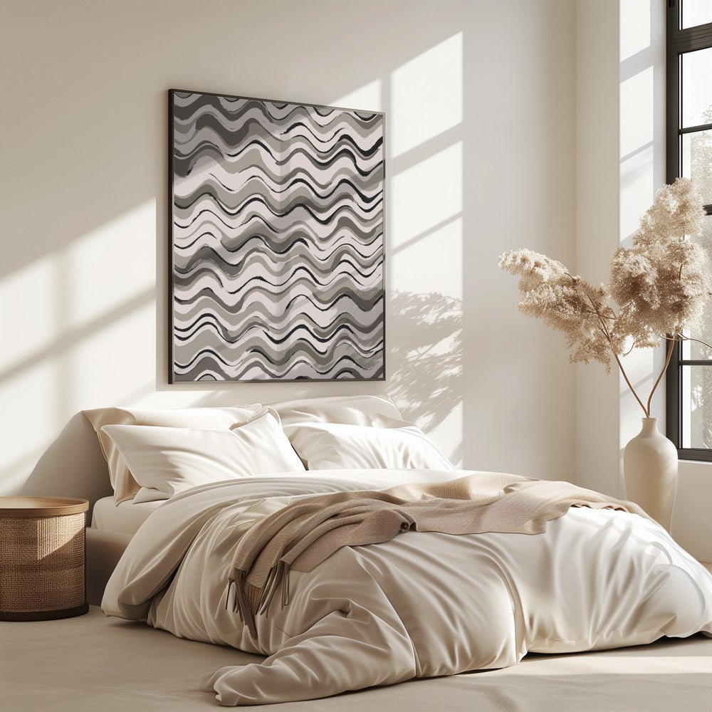 Monochrome golven | Poster