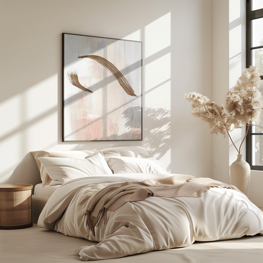 Elegante penseelstreken in aardse tinten | Poster