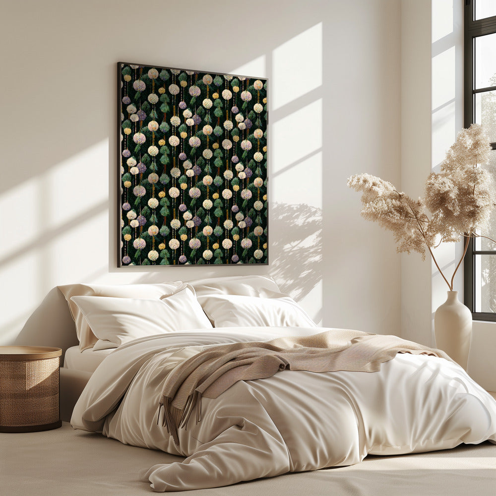 Festive Pine Ornaments | Poster