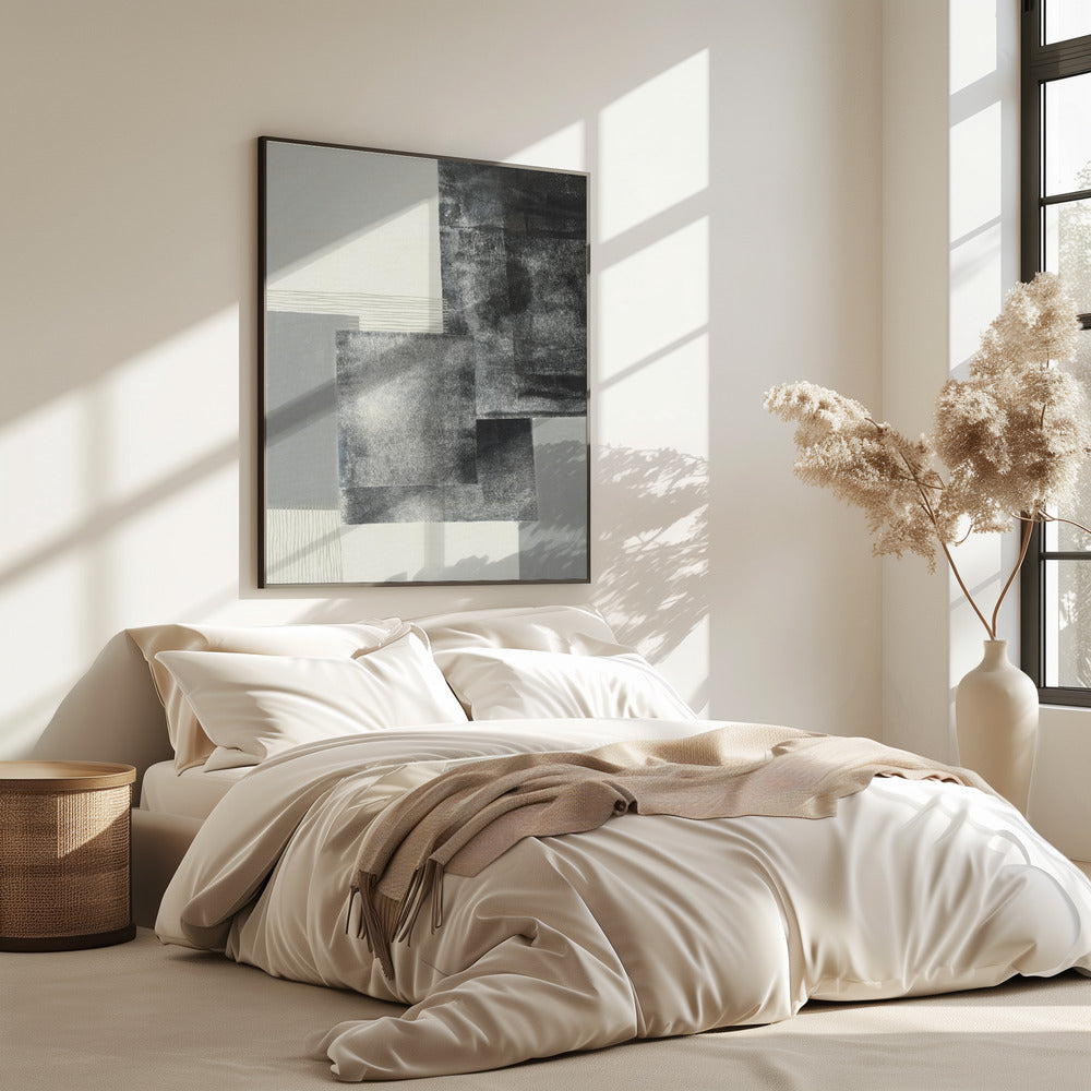 Monochrome blokken #1 | Poster