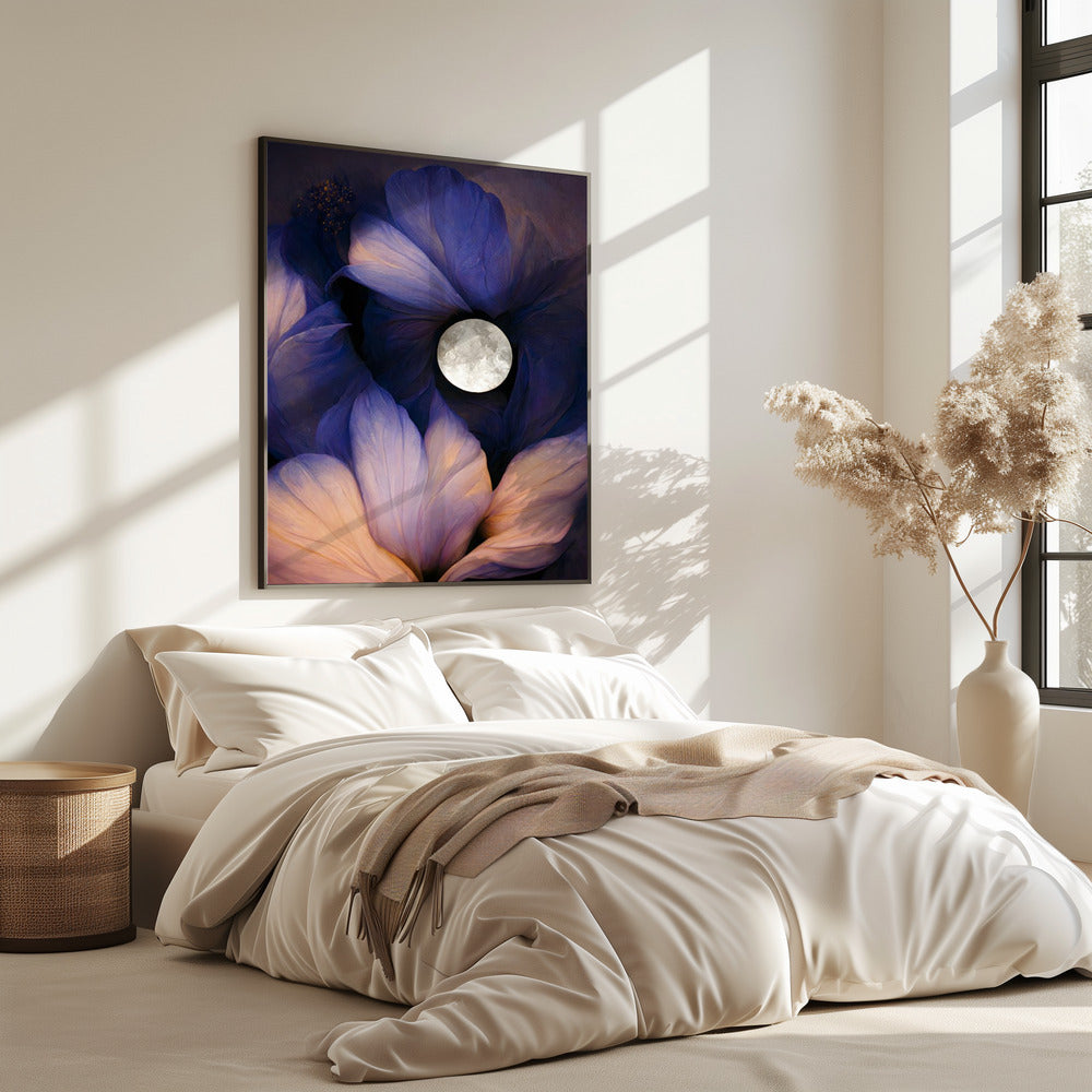 Maanverlichte bloesems | Poster