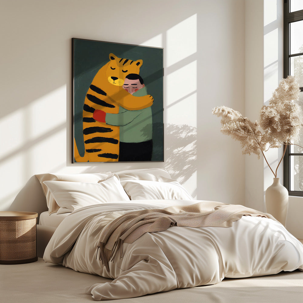 De zachte knuffel van de tijger | Poster
