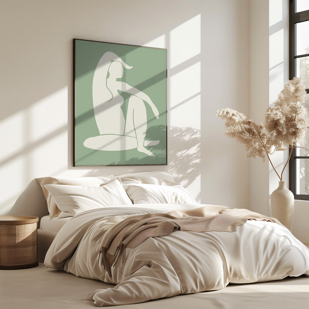 Figuur Matisse Stijl Groen | Poster