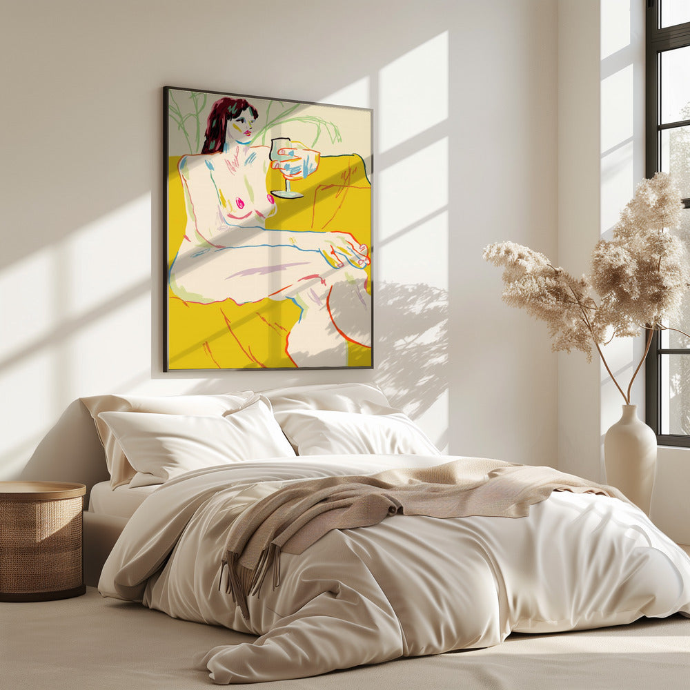 Meisje met een wijnglas | Poster