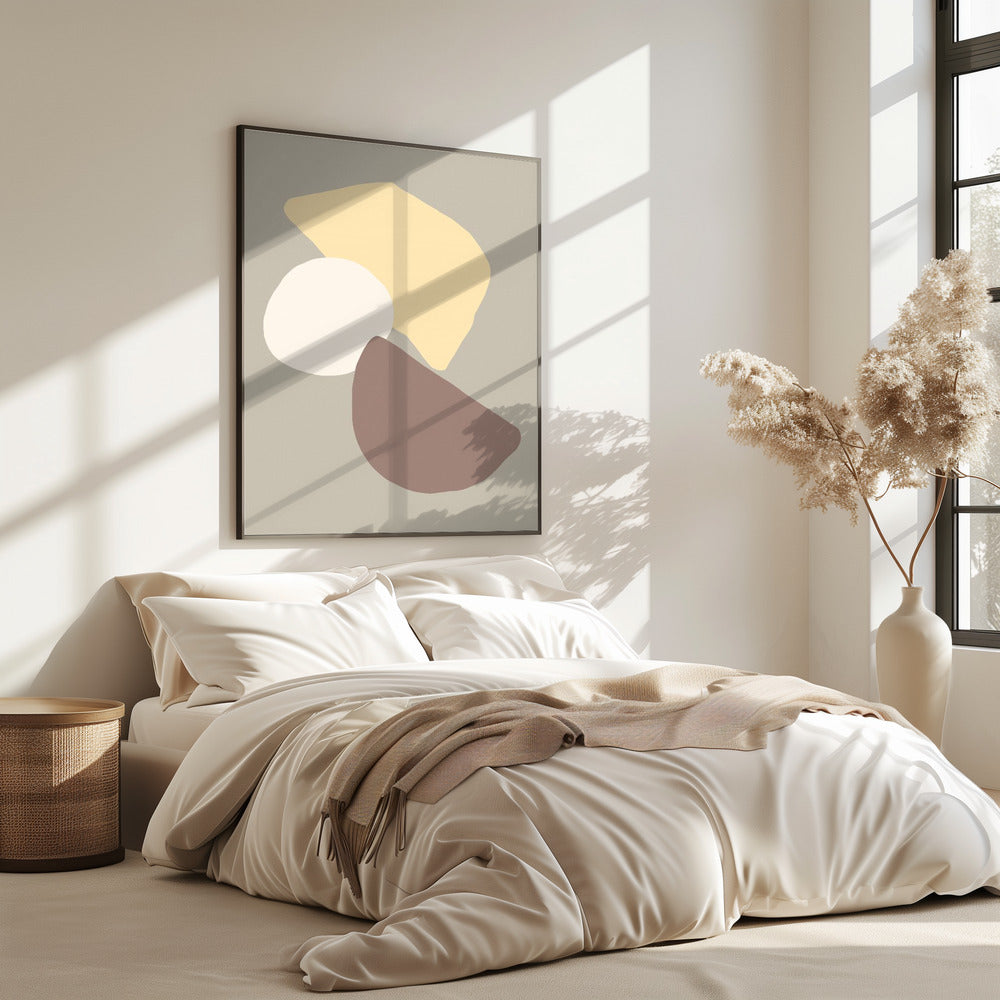 Geometrische velden geel | Poster