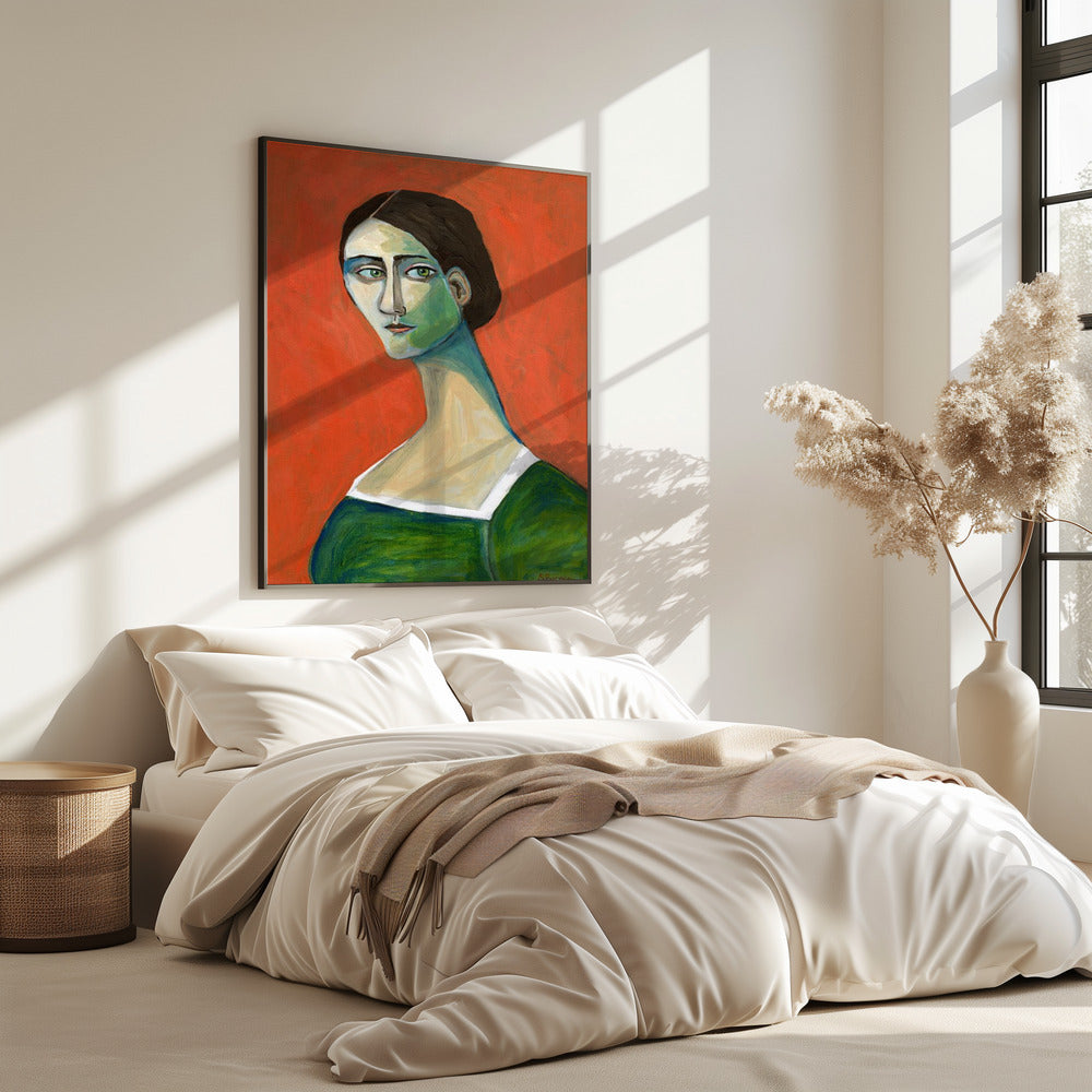 Vintage woman in green | Poster