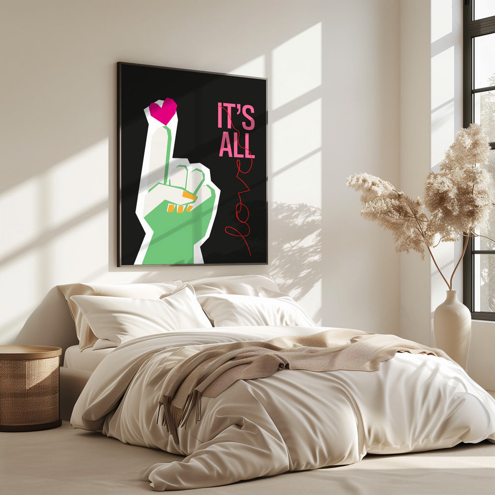 Het is allemaal liefde handgrijs | Poster
