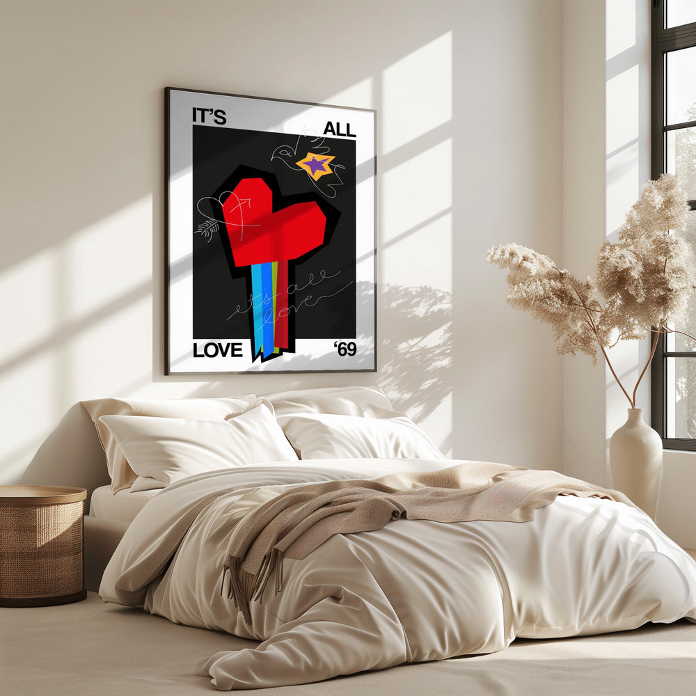 Het is allemaal liefde, hartgrijs | Poster