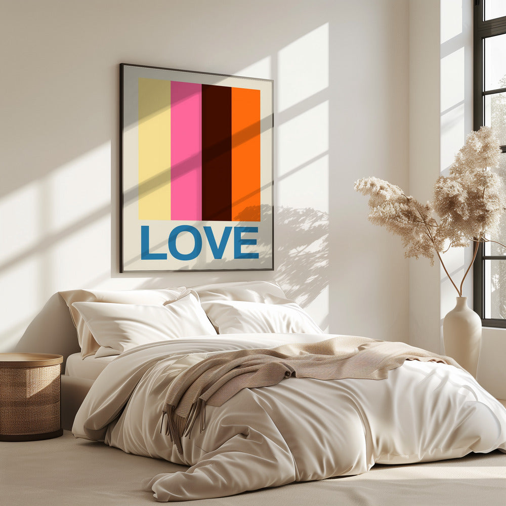 Retro Stripe LOVE Zomerfruit | Poster