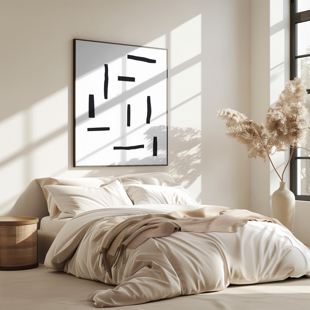 Zwarte lijnen op een witte achtergrond | Poster