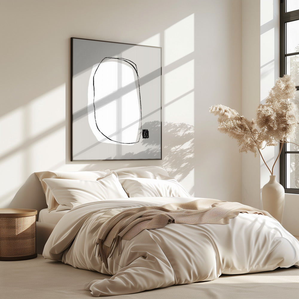Black And White Oval Shape | Poster