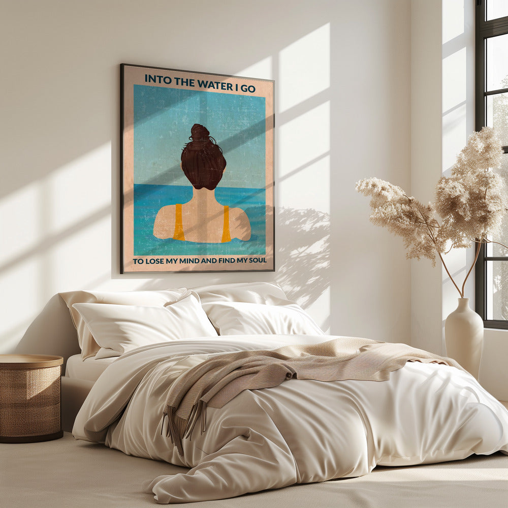 In het water (brunette) | Poster
