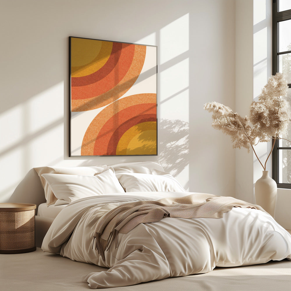 Retro Sunburst Waves | Poster