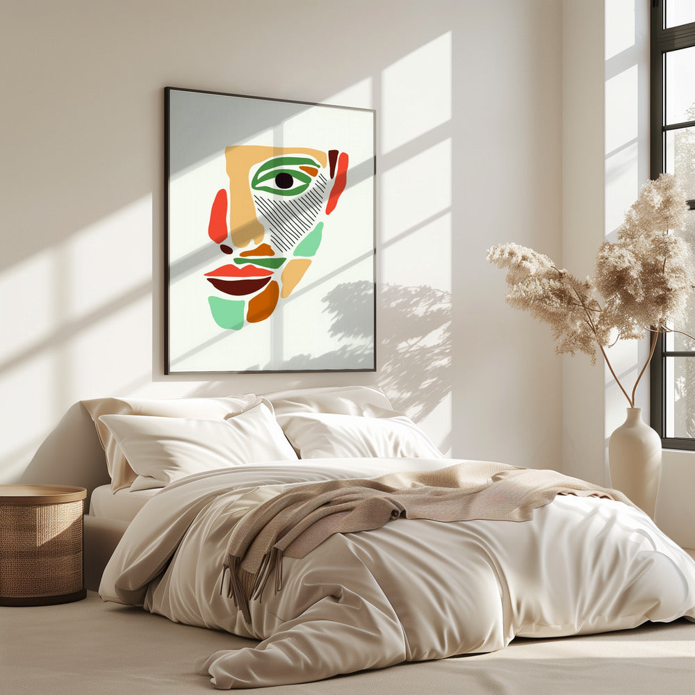 Kleurrijke abstracte gezichten #2 | Poster