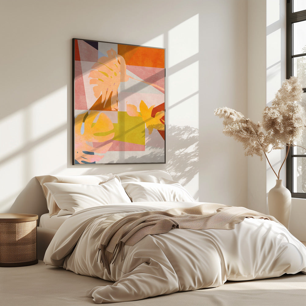 Organic Bauhaus Geometry Leaves | Poster