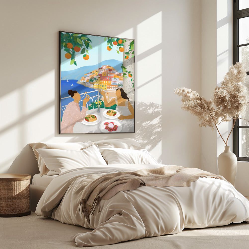 Meisjes in Positano | Poster