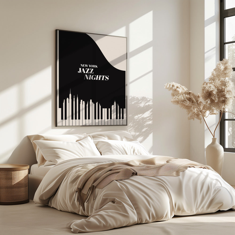 Jazz Nights Nyc Black | Poster