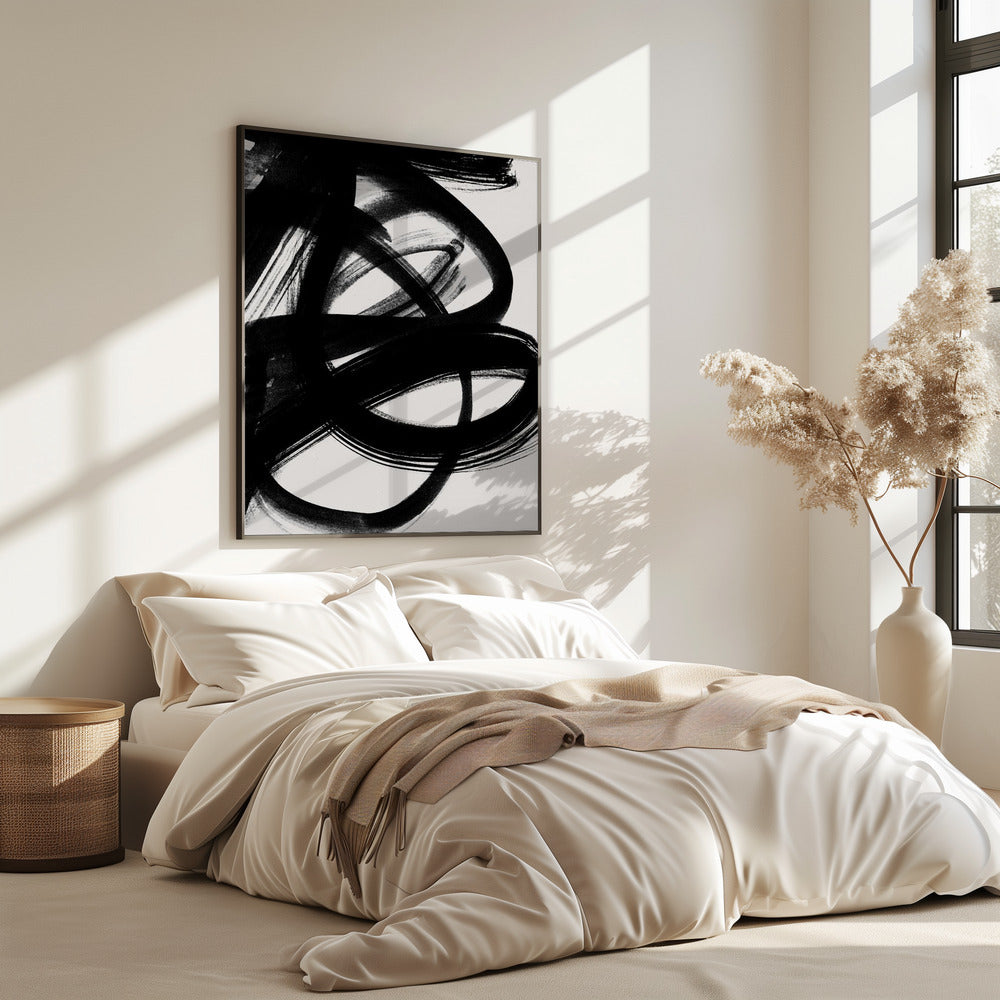 Abstracte penseelstreken 5 A1 | Poster