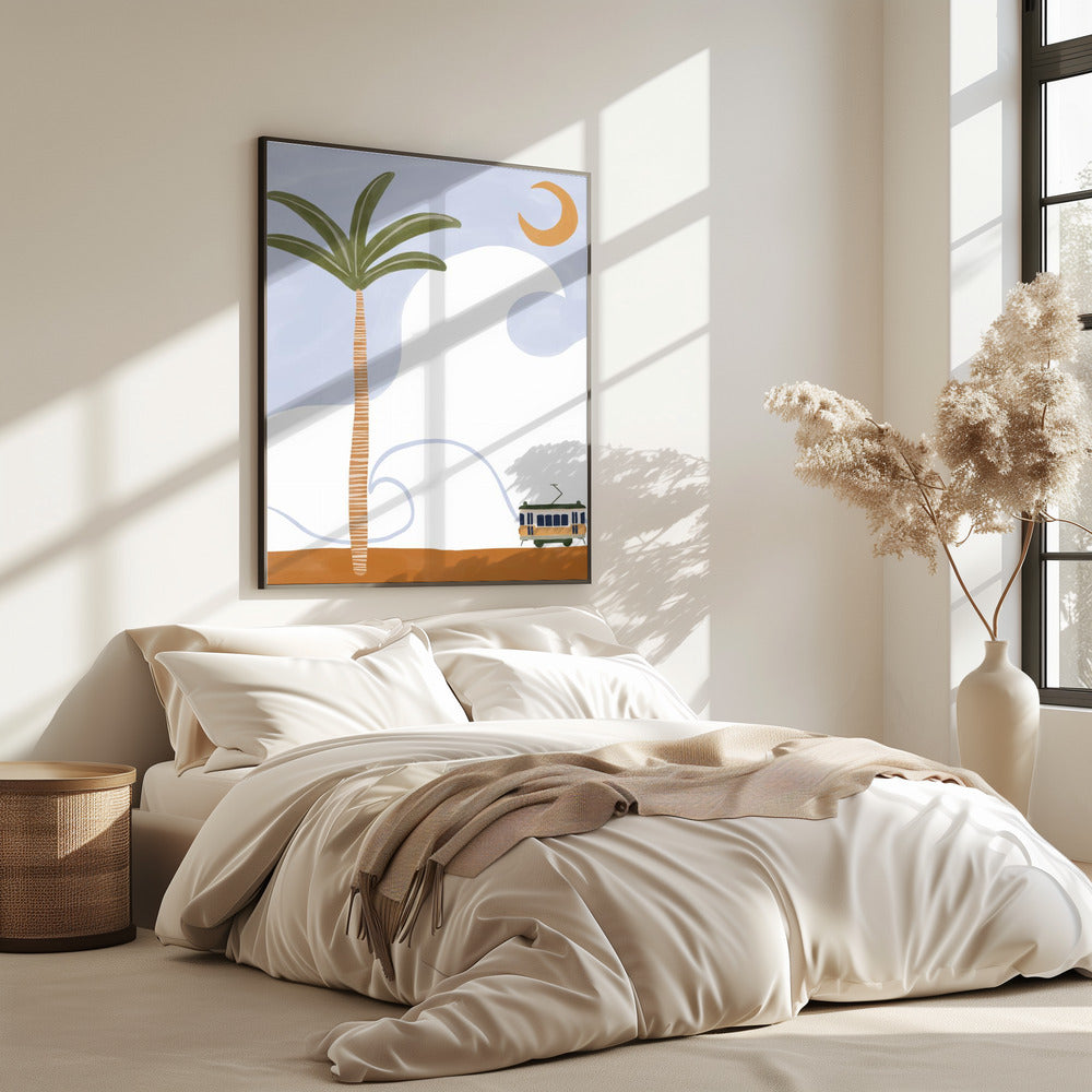 Little Tram On Beach | Poster