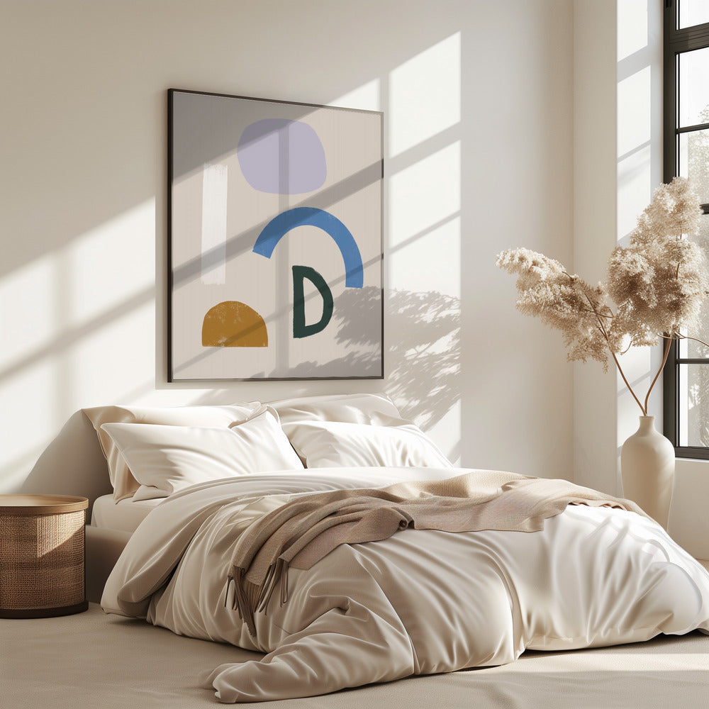 Minimalistische vormen in gedempte kleuren | Poster