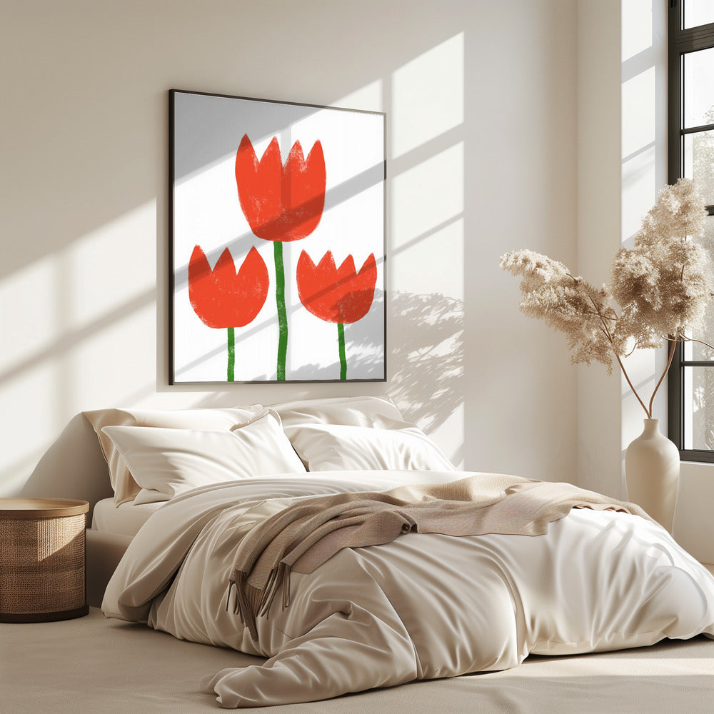 Rode Tulpen Trio | Poster