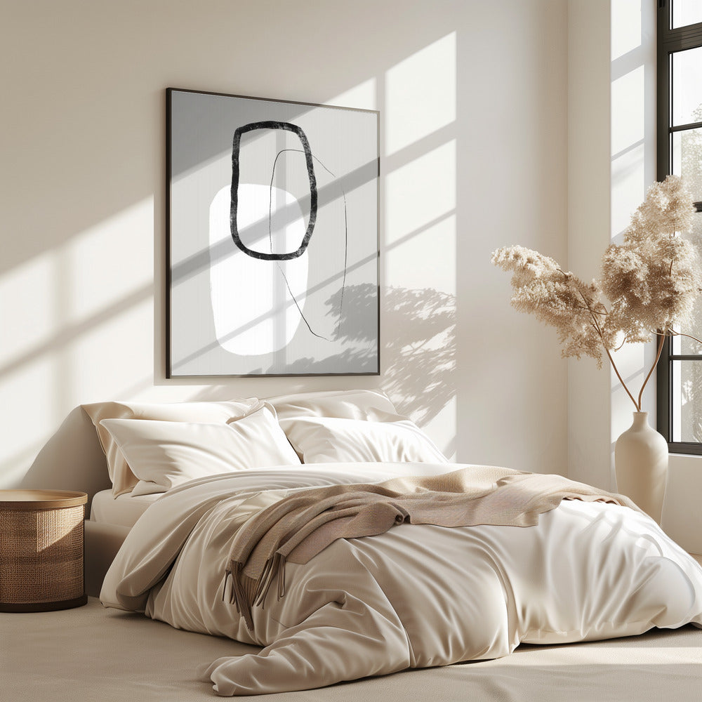 Eenvoudige zwart-witte geometrische vormen | Poster