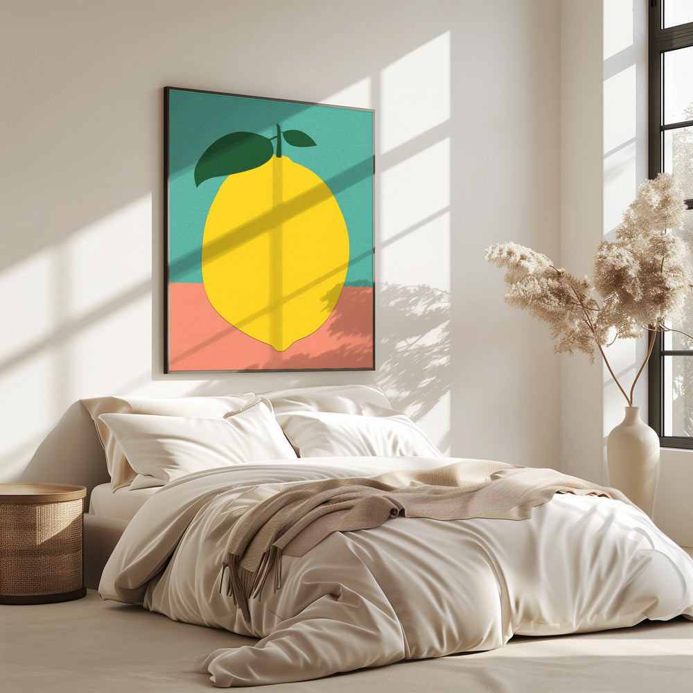 Citroen met twee bladeren | Poster
