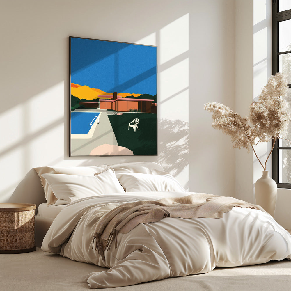 Kaufmann Desert House aan het zwembad | Poster