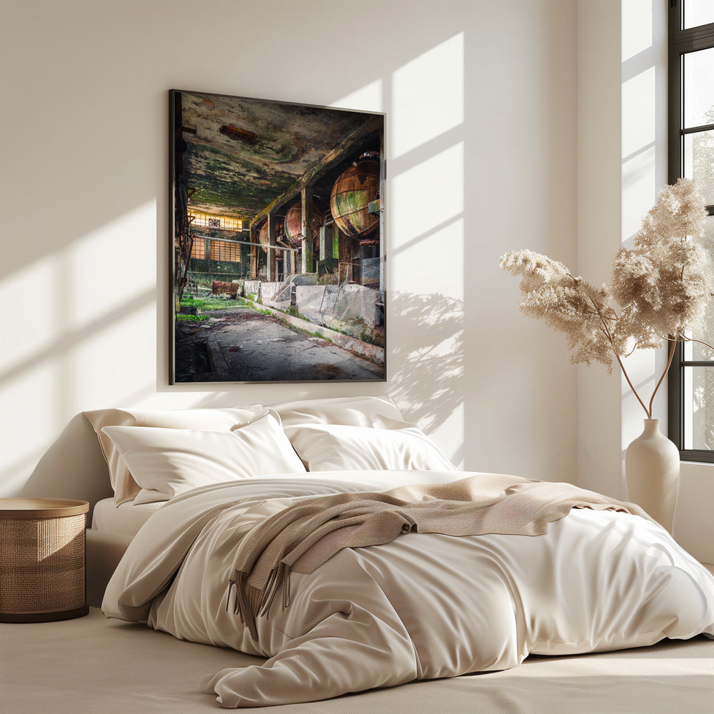 Roestige industriële ballen | Poster