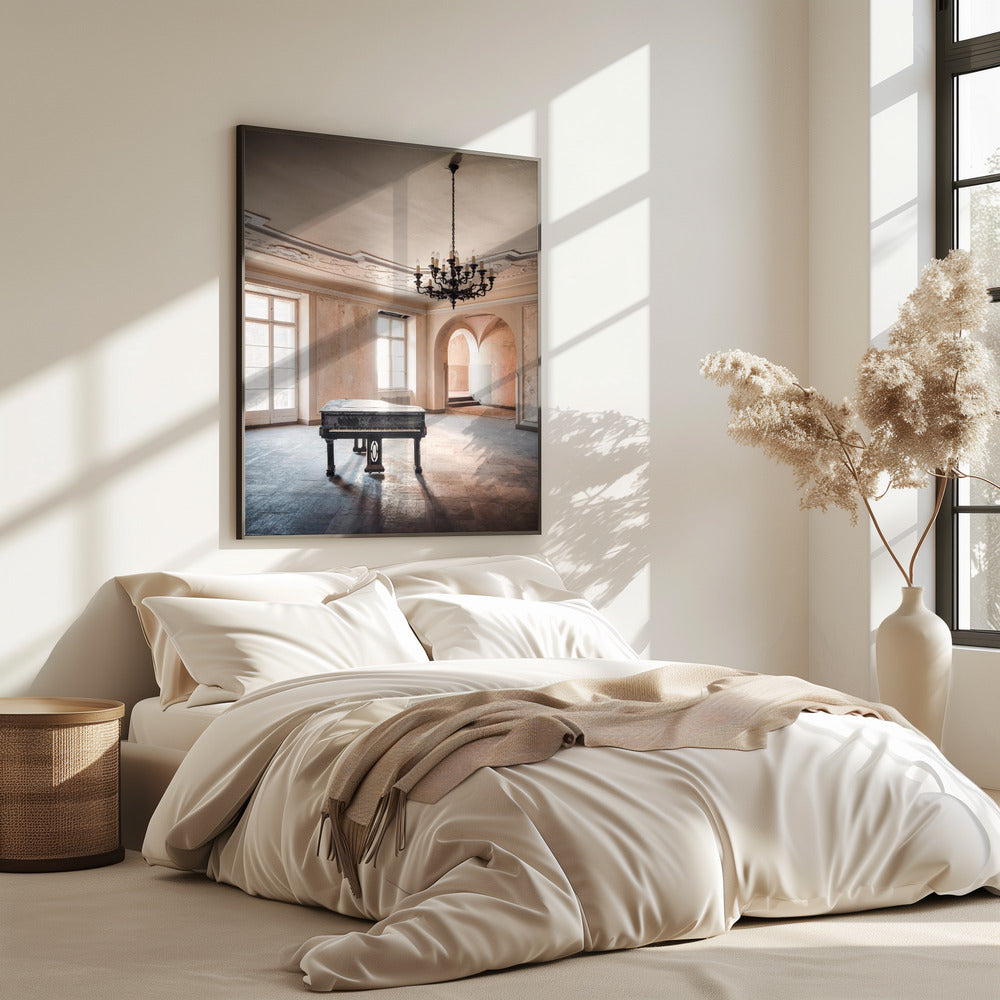 Piano in een verlaten kasteel | Poster
