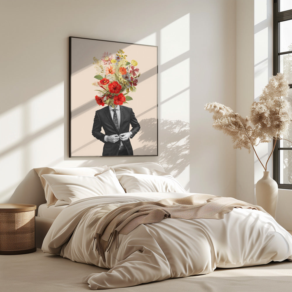 Man In Red Flowers | Poster