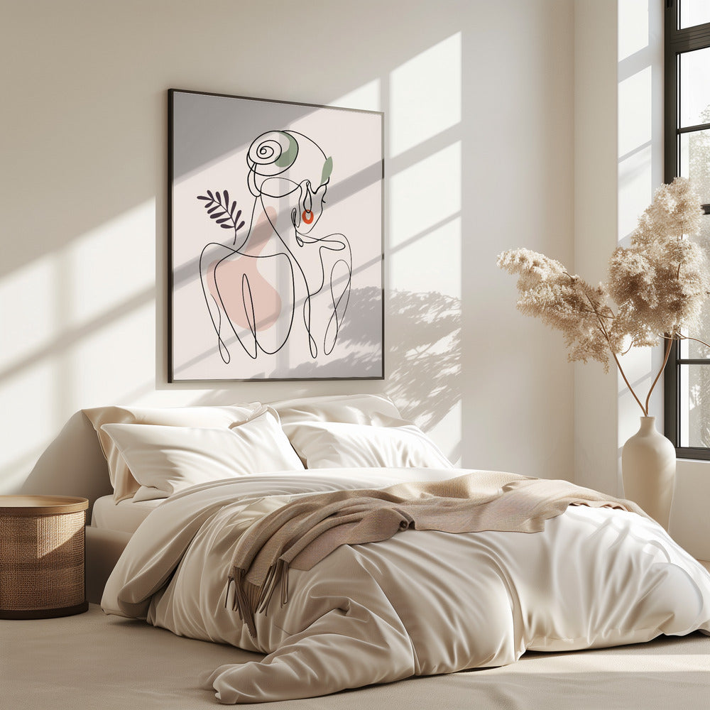 Serene Line Embrace | Poster