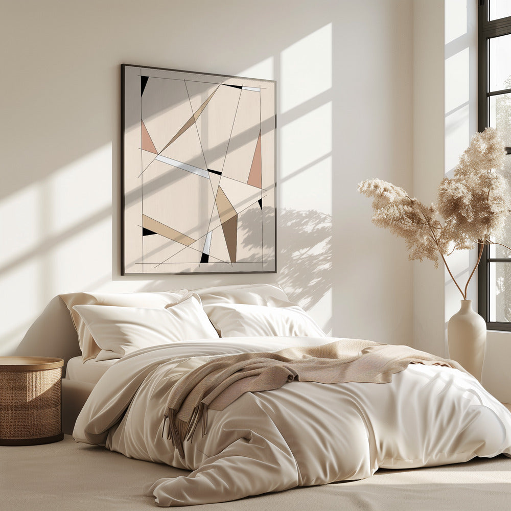 Geometrische beige kunst | Poster