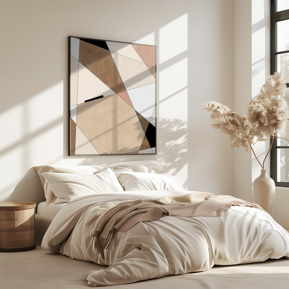 Geometrische beige kunst | Poster