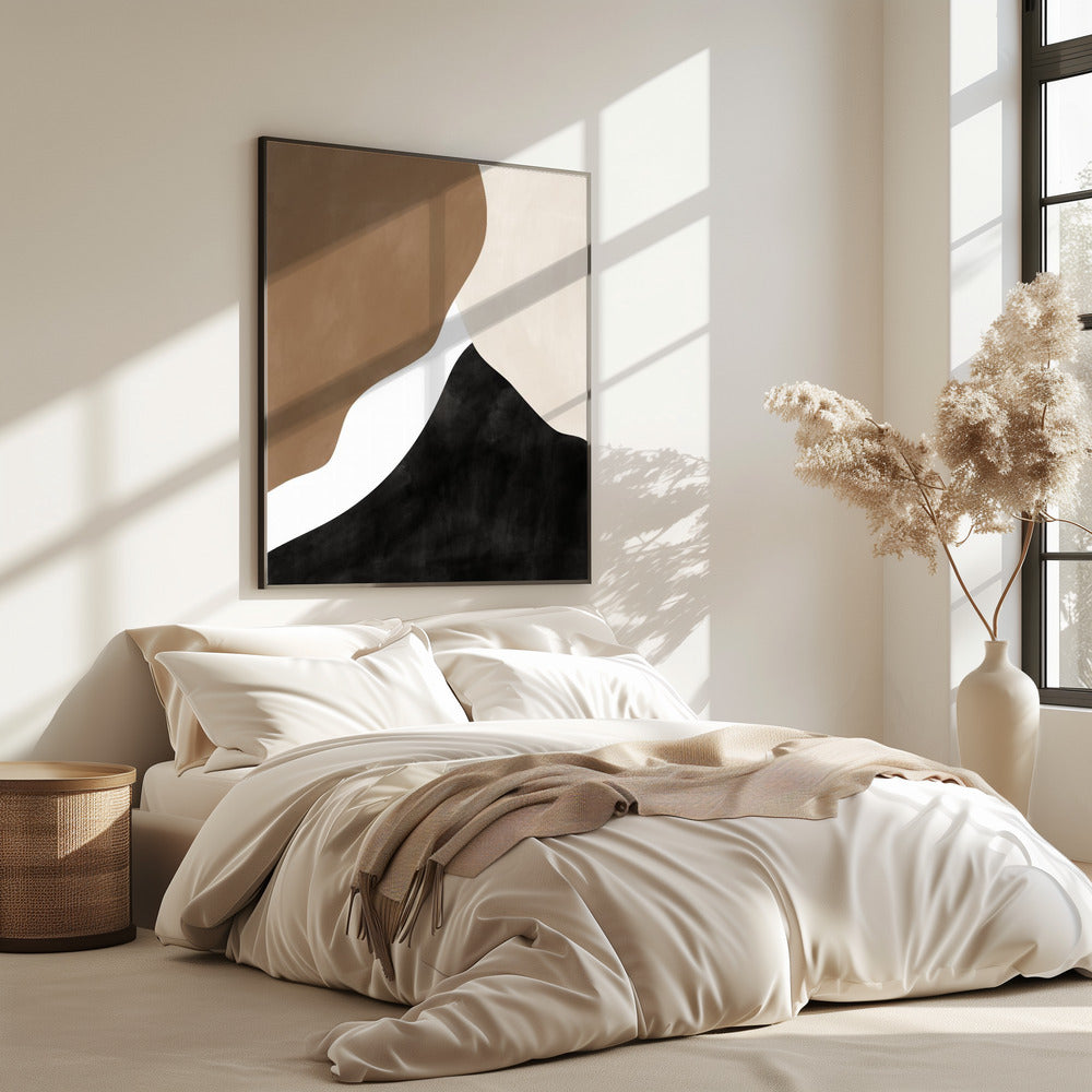 Abstracte beige en bruine kunst | Poster